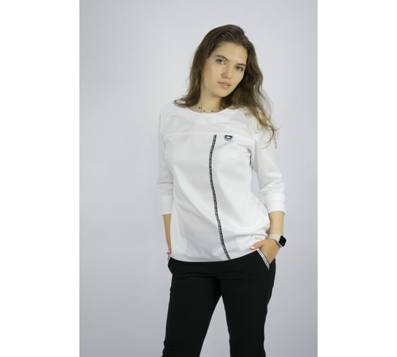 Блуза ДОКТОР СТИЛЬ Лодочка New белая ЛЛ 2226.01/ 88/S/M