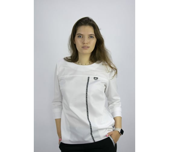 Блуза ДОКТОР СТИЛЬ Лодочка New белая ЛЛ 2226.01/ 88/S/M