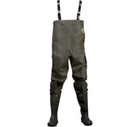 Мужской рыбацкий полукомбинезон ФАКЕЛ с сапогами ПВХ/ПВХ, зеленый, размер сапог 45 55457000.006