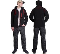 Флисовая куртка Alaskan Black Water черная, р. XXXL, с капюшоном AFHBWBXXXL