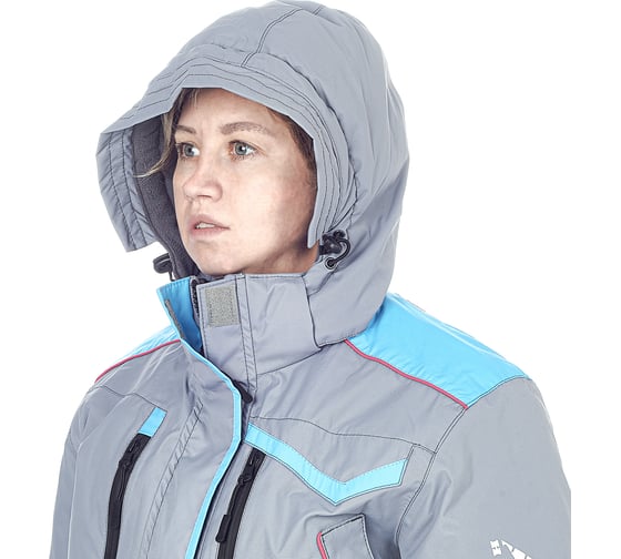 Женский зимний костюм HUNTSMAN Siberia Lady Серый/Голубой Breathable, НФ-00091416/48-50/170-176