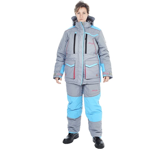 Женский зимний костюм HUNTSMAN Siberia Lady Серый/Голубой Breathable, НФ-00091416/40-42/158-164