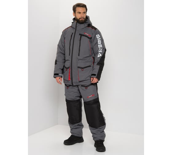 Зимний костюм Huntsman Siberia, ткань Breathable, цвет Серый/Черный, НФ-000002656/60-62/170-176