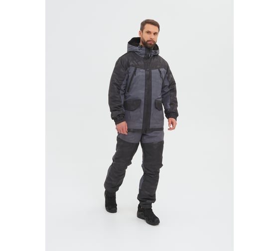 Зимний костюм HUNTSMAN Горка-Люкс ткань Breathable Camo, серый НФ-000005001/52-54/170-176