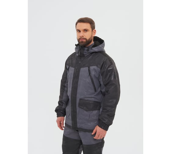 Зимний костюм HUNTSMAN Горка-Люкс ткань Breathable Camo, серый НФ-000005000/48-50/182-188