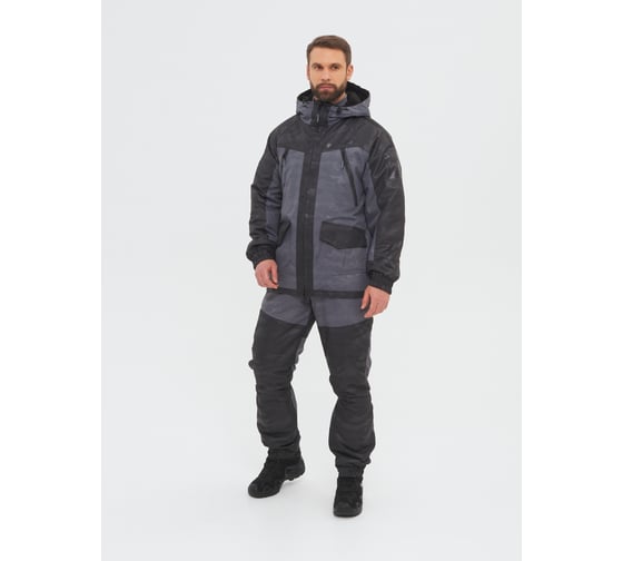 Зимний костюм HUNTSMAN Горка-Люкс ткань Breathable Camo, серый НФ-000005006/60-62/182-188