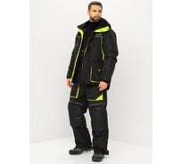 Зимний костюм HUNTSMAN Elbrus ткань Hit Membrane, черный/лайм НФ-000004928/44-46/170-176