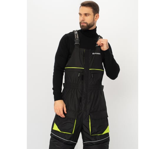 Зимний костюм HUNTSMAN Elbrus ткань Hit Membrane, черный/лайм НФ-000005067/44-46/182-188