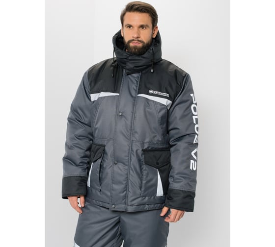 Зимний костюм HUNTSMAN Полюс V-2 ткань Cell, серый/черный НФ-000003153/52-54/182-188