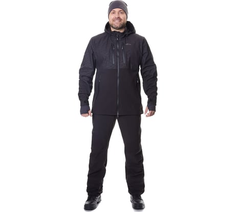 Костюм для рыбалки GRAYLING Беринг софтшелл, черный, р-р 44-46, рост 170-176 4610097070549