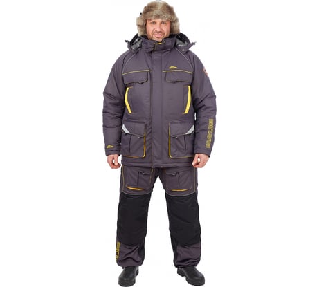 Костюм для рыбалки GRAYLING Камчатка зимний, серо-желтый, р-р 44-46, рост 170-176 4610097083471
