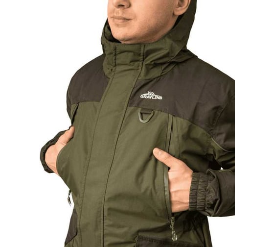 Костюм для рыбалки демисезонный GRAYLING Скат V2 т.хаки, р-р 60-62 рост 182-188 4660335515844