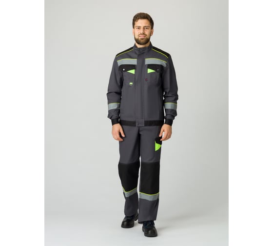 Костюм ФАКЕЛ Ховард-2 ткань cмесовая, 240 п/к, темно-серый/черный/лимонный 87468195 87468195.015