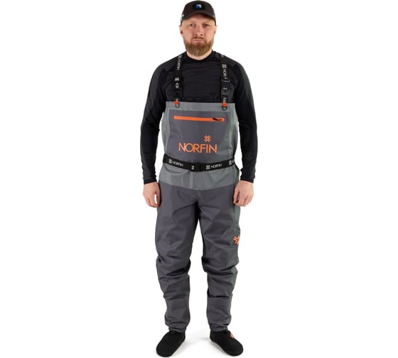 Полукомбинезон забродный NORFIN Norfin PILOT STOCKINGFOOT GRAY 01 р.S 83329-01S