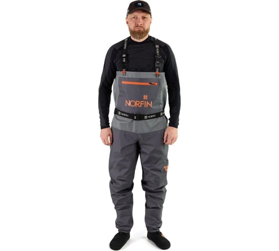 Полукомбинезон забродный NORFIN PILOT STOCKINGFOOT GRAY 03 р.LS 83329-03L-S