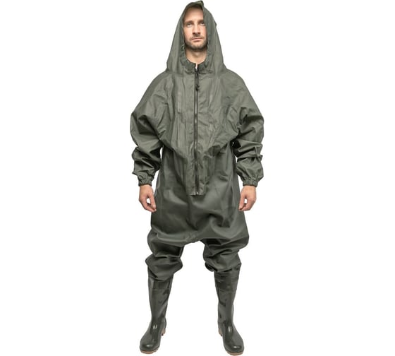 Комбинезон рыбацкий с сапогами ПВХ Элементаль мужской ИФРИТ Ктулху (IFRIT Ktulhu), арт. СПР-432 Материал верха ПВХ, материал низа ПВХ, материал подкладки трикотаж Олива, 46 (56) 4630086588428