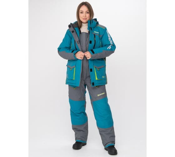 Женский зимний костюм HUNTSMAN Siberia Lady бирюза/серый sl_100-011-44-46/158-164