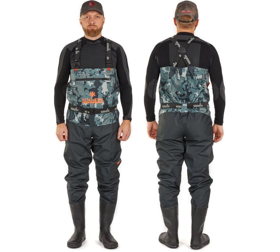 Забродный полукомбинезон с сапогами Norfin PILOT CAMO BOOTFOOT р.44-L-S 83400-44-L-S