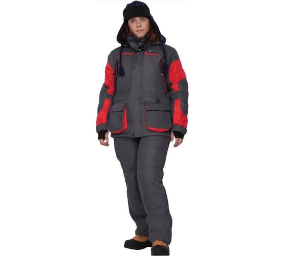 Костюм FISHERMAN nova tour Фишермен Леди серый/красный, р.XS 46193-055-XS