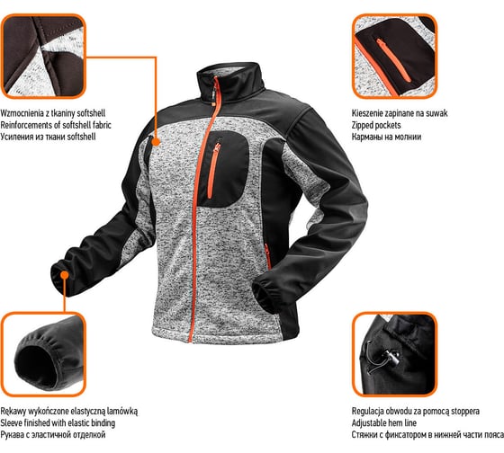 Трикотажная блуза NEO Tools softshell, размер XXXL 81-555-XXXL