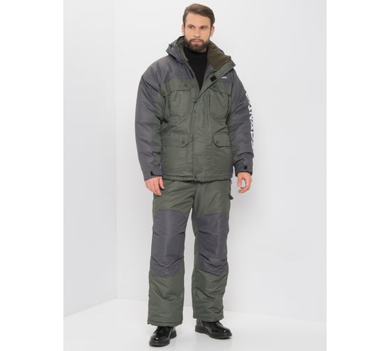 Зимний костюм Huntsman Канада ткань Оксланд цвет Хаки/Графит, НФ-000002690/60-62/170-176