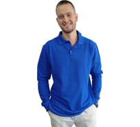 Футболка поло с длинным рукавом Текстиль М василек, р.52/182 MF0007/52-182