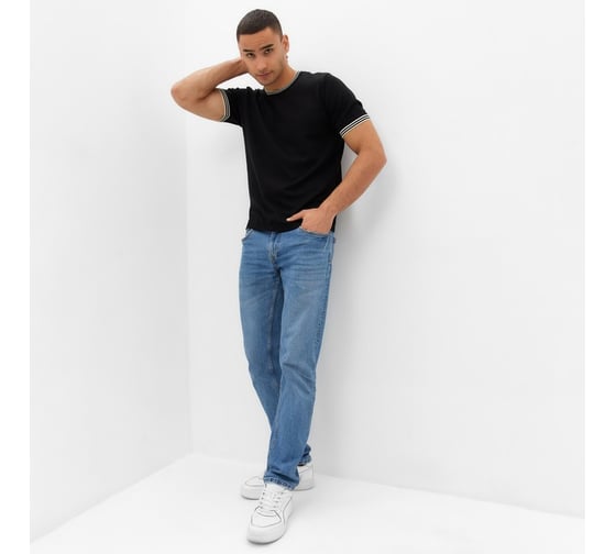 Джемпер мужской короткий рукав MINAKU Knitwear collection цвет черный, размер 44 9940943