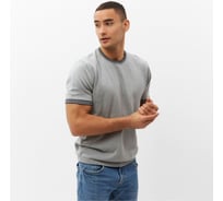 Джемпер мужской короткий рукав MINAKU Knitwear collection цвет серый меланж, размер 44 9940931