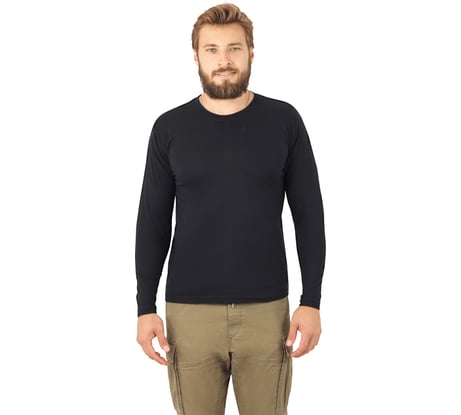 Футболка ГК Спецобъединение длинный рукав, черная, 160 г/м2, Бел 053.02/M