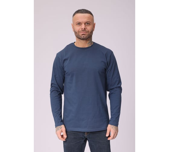 Футболка с длинным рукавом (лонгслив) Orlov-sky 320057/6-2 пл.160 гр/м2, размер 52-54, цвет индиго 4670093485082