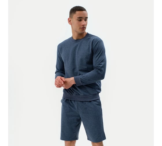 Джемпер (свитшот) мужской MINAKU Casual collection MAN цвет индиго меланж, размер 48 7452105 1