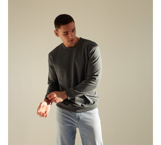 Джемпер (свитшот) мужской MINAKU Casual collection MAN цвет графит меланж, размер 56 7452114 1