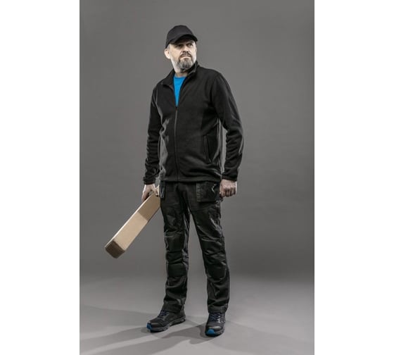 Флисовая толстовка HOEGERT TECHNIK HOEGERT EZRA с OXFORD черная 2XL (56) HT5K906-2XL