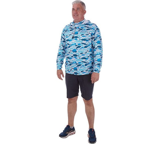 Летняя легкая рубашка HIGASHI Джерси Ocean Blue, S 06681_7672