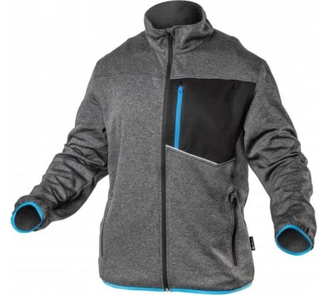 Рабочая толстовка HOEGERT TECHNIK Nister серый/меланж/синяя, р. M/50 HT5K900-M