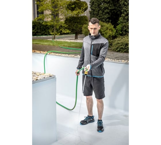 Рабочая толстовка HOEGERT TECHNIK Nister серый/меланж/синяя, р. XL/54 HT5K900-XL