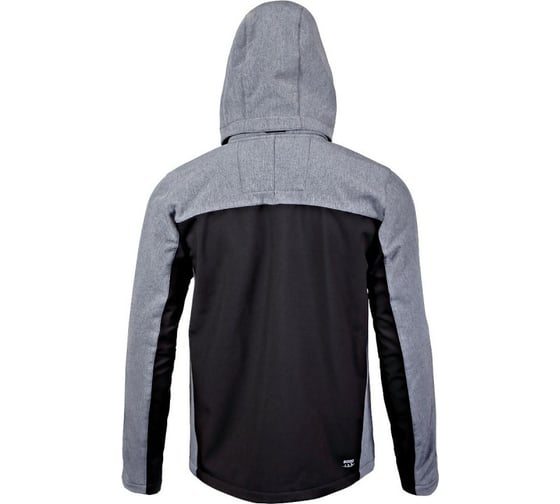 Куртка с капюшоном LAHTI PRO софтшелл, черно-серая, р. 3XL L4091606