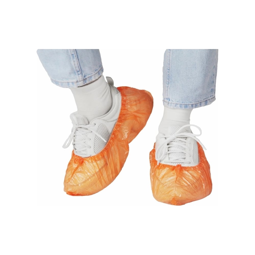 Одноразовые бахилы ООО Комус п/э, 2.5 г, оранжевые, 1500 пар 1522560 ...