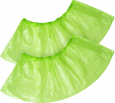 Бахилы зеленые Комплект 100 штук (50 пар) Стандарт+, размер 40х14 см, 18 мкм, 2,5 г ELEGREEN 631227