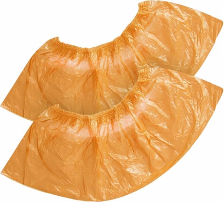 Бахилы оранжевые Комплект 100 штук (50 пар) Стандарт+, размер 40х14 см, 18 мкм, 2,5 г ELEGREEN 631230