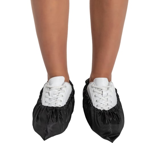 Взрослые многоразовые бахилы RINIDI Black Bahily-Black