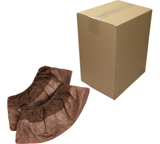 Бахилы ламинированные ELEGREEN КОМПЛЕКТ 500шт, 38х16см, спанбонд + ПВД, 100мкм, 13г, коричневый 5043 631691