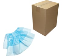 Бахилы ламинированные комплект 500шт, 38х16см, спанбонд + ПВД, 100мкм, 13г, голубые ELEGREEN 631690