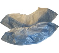 Бахилы ООО Комус нс, полиэстер, 4.2 г, 2-ая подошва, белый/синий, 10+15 мкм, 50пар 1571864