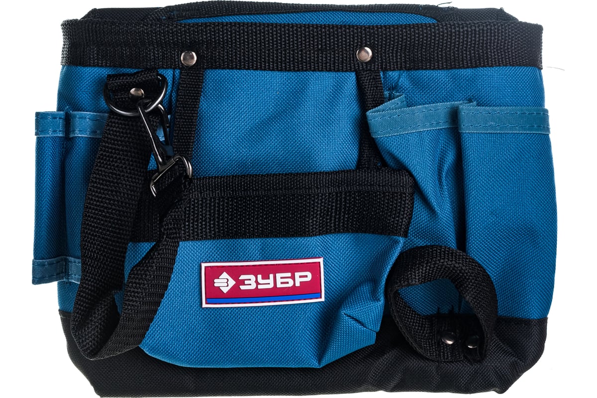 Сумка-пояс Зубр ЭКСПЕРТ одинарная, держатель для молотка, 9 карманов ...