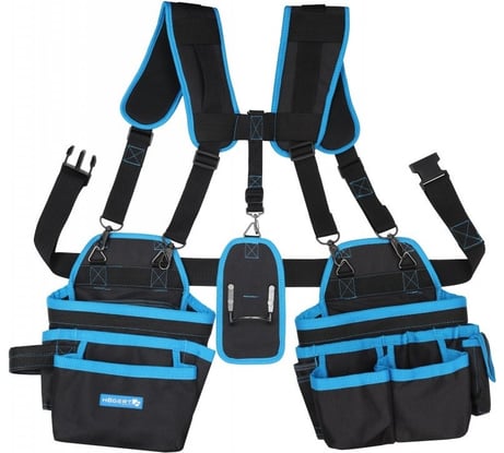 Рабочий пояс со шлейками HOEGERT TECHNIK 23 кармана HT7G231