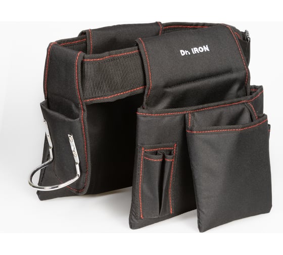 Сумка-пояс тройная с держателем для молотка Dr. IRON 510x270x50 мм Dr.IRON DR1007