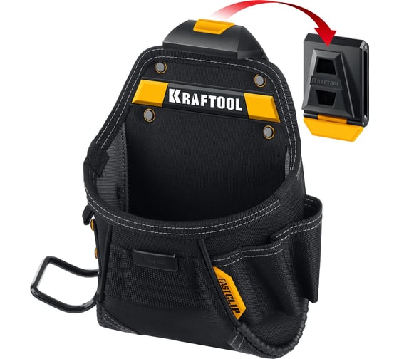 Поясная сумка 240x250 мм с быстросъёмным креплением KRAFTOOL FastClip KP-6 , 6 карманов и петель 38775 1