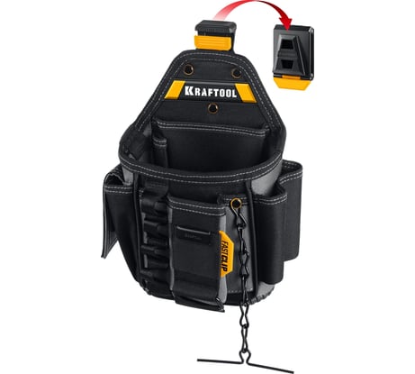 Поясная сумка 280x200 мм с быстросъёмным креплением KRAFTOOL FastClip KP-13E , 13 карманов и петель 38772