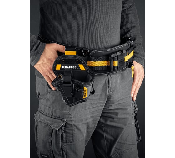 Кобура для компактного шуруповерта с быстросъёмным креплением KRAFTOOL FastClip KH-5C , 5 карманов и петель 38770